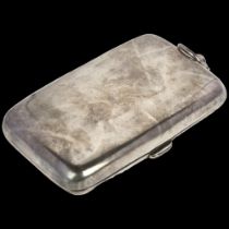 A George V curved silver cigarette case, William Henry Sparrow, Birmingham 1915, rectangular form