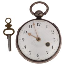 FEMALE WATCHMAKER - an early 19th century silver open-face key-wind verge fusee pocket watch, Mary