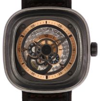 SEVENFRIDAY - a gun-metal PVD Industrial Series automatic wristwatch, ref. SF-P2/01, circa 2010s,