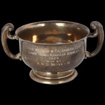 An early 20th century silver 2-handled trophy cup, maker G&Co, possibly Garrard, height 6.5cm, 9.5oz