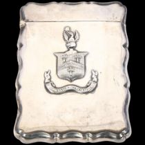 A late Victorian silver Worshipful Company of Blacksmiths visiting card case, Alstons & Hallam,