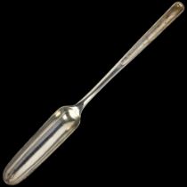 A George III silver double-ended marrow scoop, indistinct maker, London 1801, 23cm, 1.4oz No