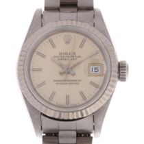 ROLEX - a lady's stainless steel Oyster Perpetual Datejust automatic bracelet watch, ref. 69174,