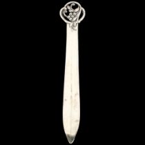 HUGO GRUN - an Art Nouveau Danish silver berry paper knife, 18.5cm, 1.3oz No damage or repair,