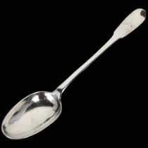 An 18th century silver stuffing spoon, indistinct hallmarks with engraved Greyhound crest and