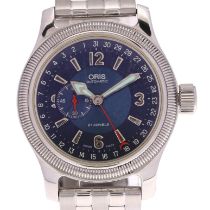 ORIS - a stainless steel Big Crown Pointer Date automatic calendar bracelet watch, ref. 7491, blue