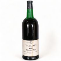 A Double Magnum bottle of Taylor's 1977 Vintage Port, (300cl) Capsule damaged, level to high