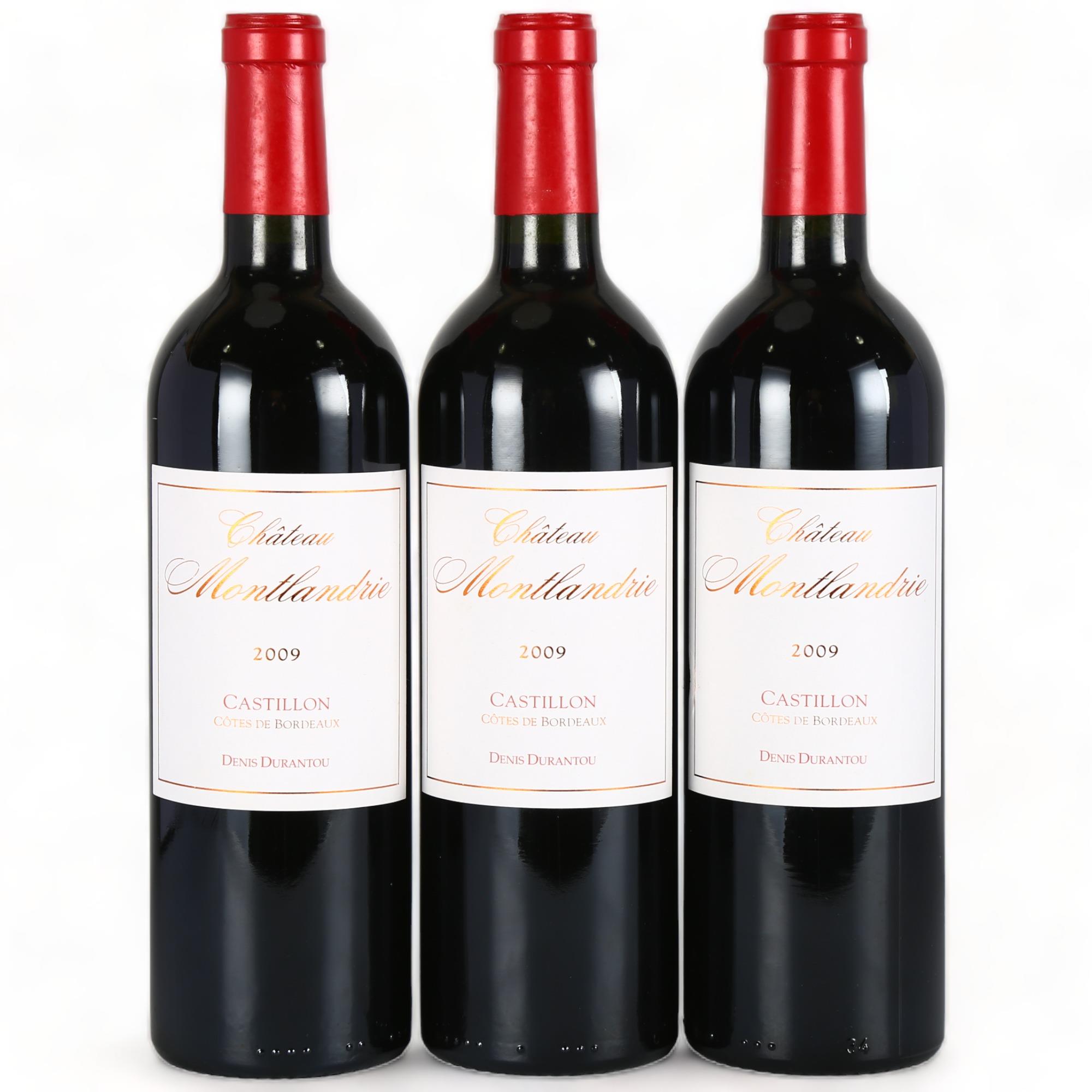 Chateau Montlandrie 2009, Castillon Cotes de Bordeaux x 3 bottles. 93 points Vinous. Bordeaux red