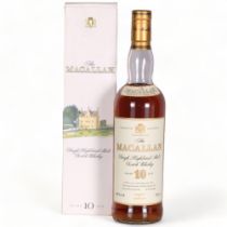 The Macallan 10 Years Old, Speyside Malt Whisky, 1990s' original box, 700ml, 40% Some marks to box