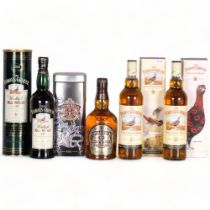 Famous Grouse Vintage 1987 Malt Whisky, 2 x Famous Grouse blended whisky, Chivas Regal 12 Years