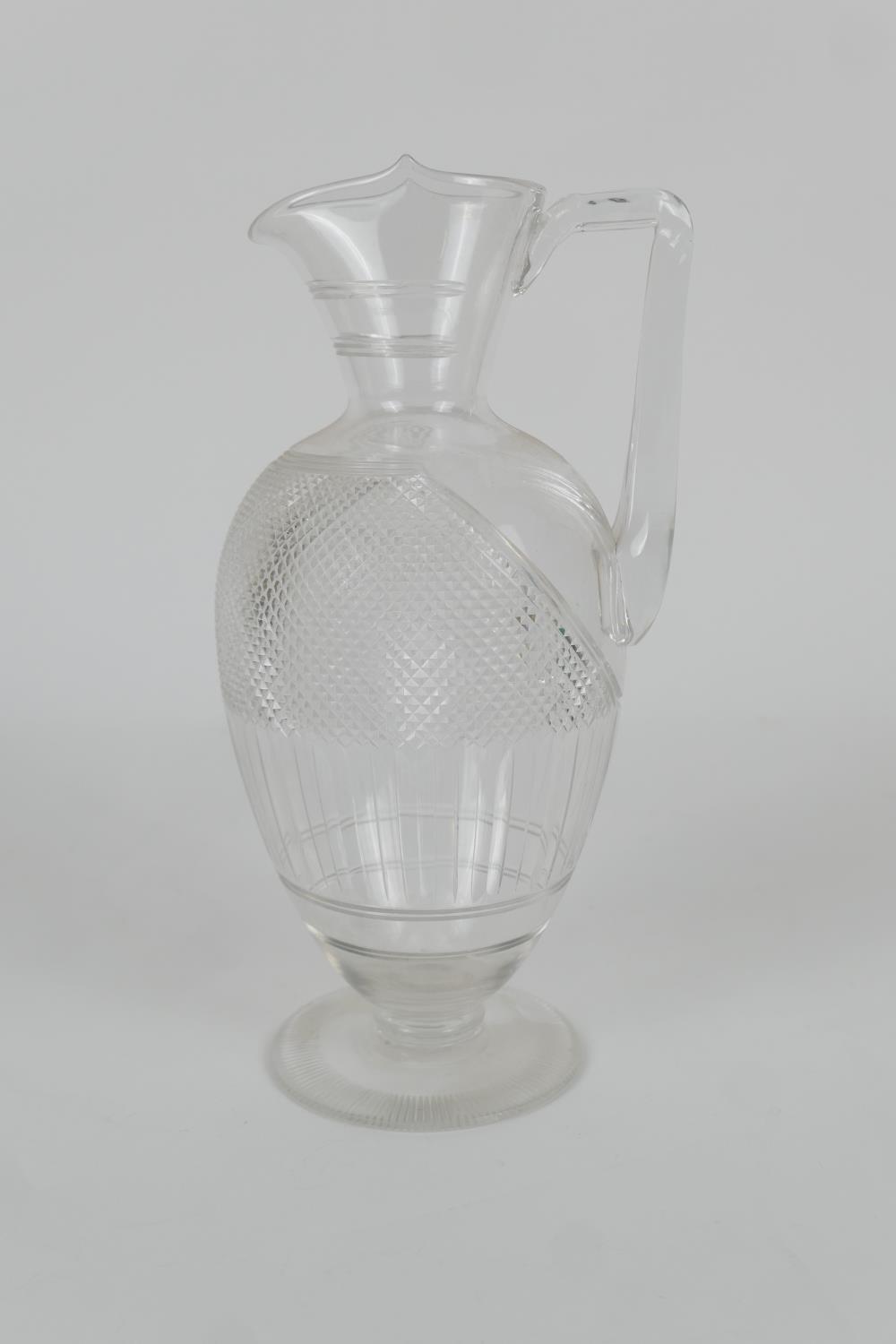 Quality cut glass claret jug, circa 1900, height 26.5cm