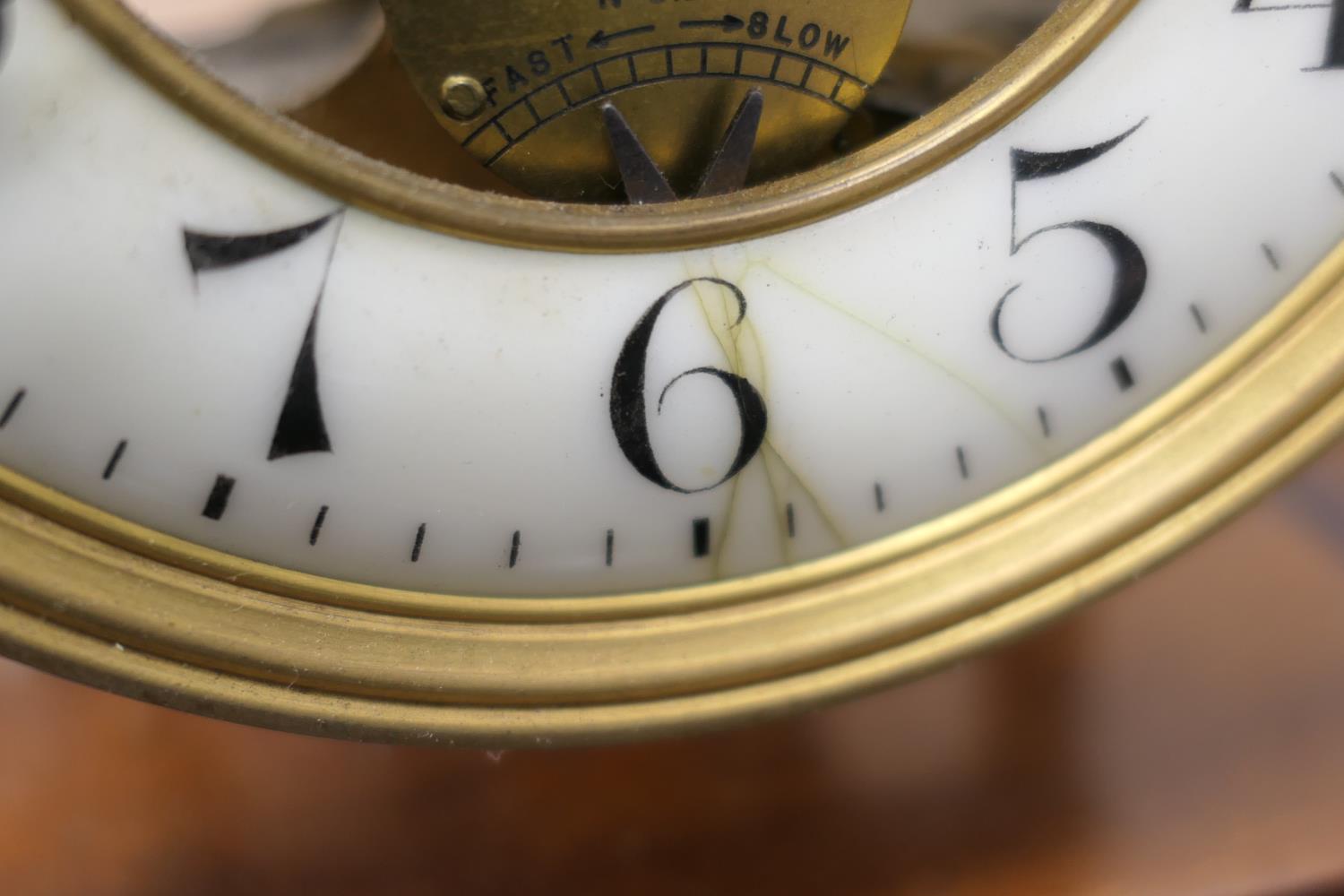 Eureka Clock Company, London, electric mantel timepiece, mahogany four glass case, cream coloured - Image 3 of 15