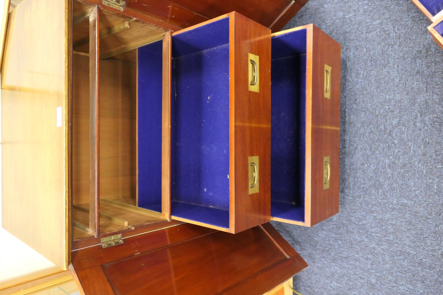 Edwardian mahogany cutlery chest, having two recessed panel doors opening to five graduating drawers - Image 5 of 9