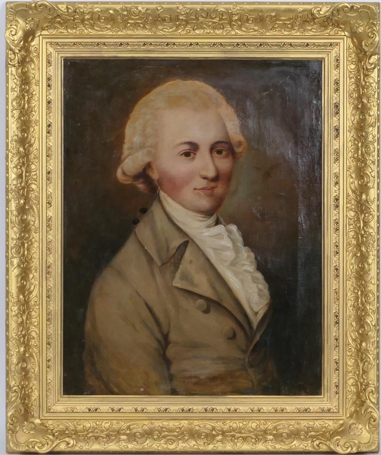 English School (late 18th/early 19th Century), Portrait of a young gentleman wearing a light brown