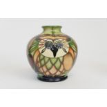 Moorcroft globular vase, decorated with an owl, by Nicola Slaney, limited edition 9/400, 2009,