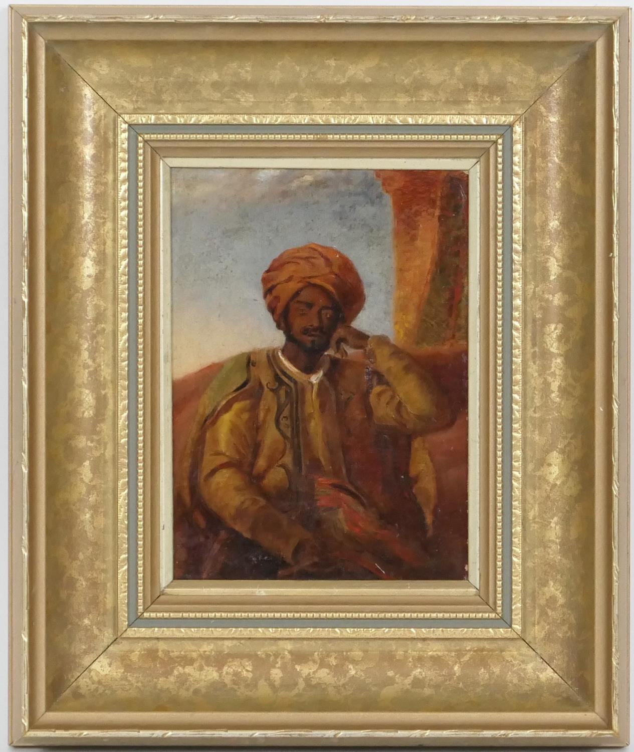 Anglo-Indian School (late 19th Century), Portrait of a young Sikh gentleman, seated half length,