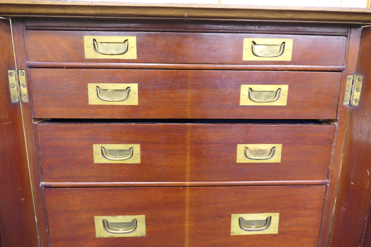 Edwardian mahogany cutlery chest, having two recessed panel doors opening to five graduating drawers - Image 7 of 9