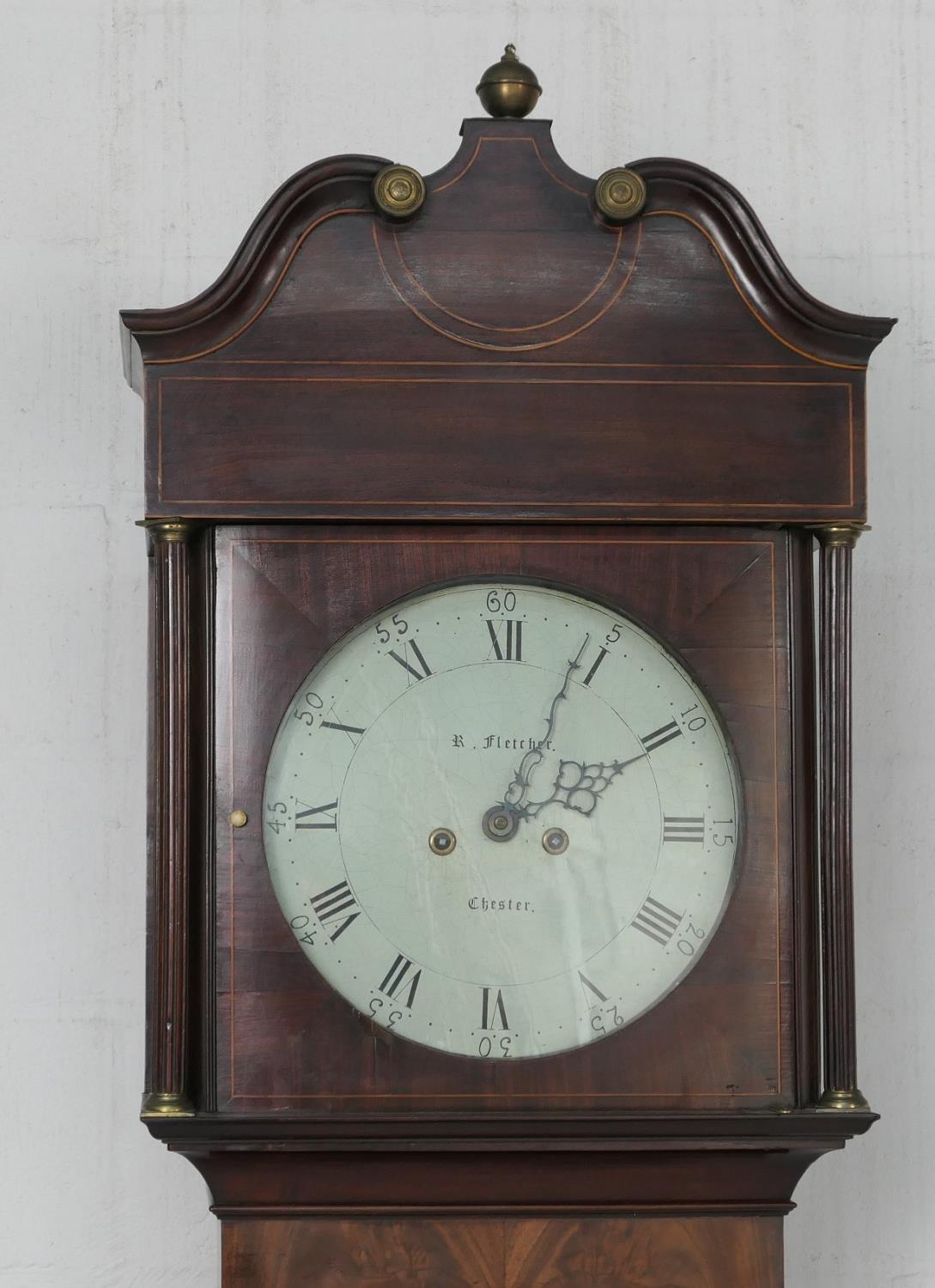 Robert Fletcher, Chester, (1780-1820) mahogany eight day long case clock, the hood with brass capped - Image 2 of 2