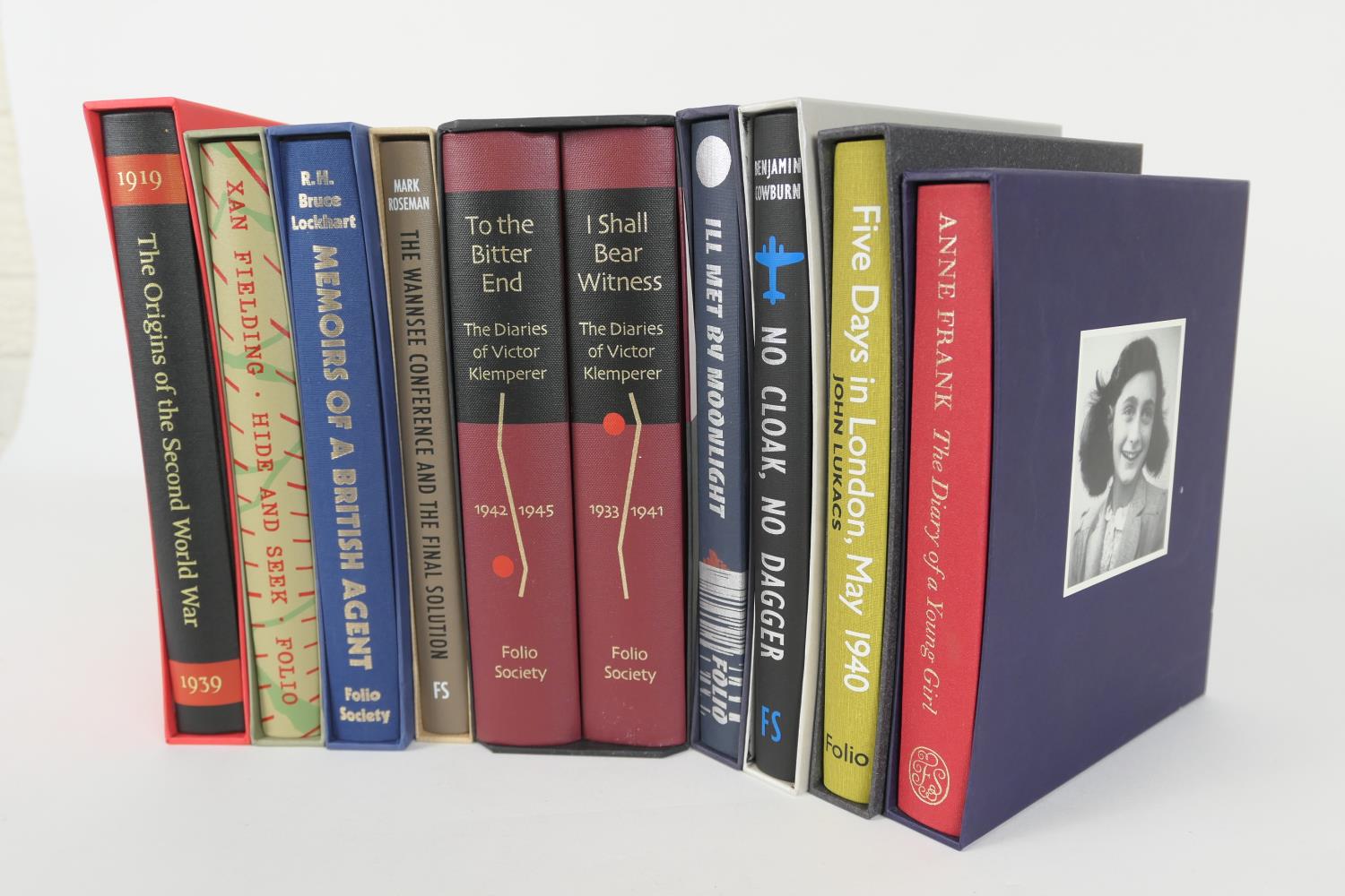 Folio Society - Second World War volumes including 'Five Days in London, May 1940', Anne Frank's '