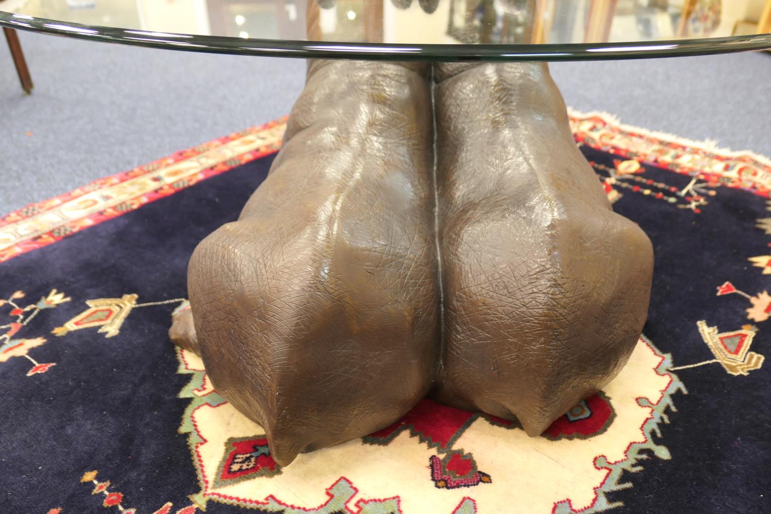 Mark Stoddart (b. 1960), limited edition bronze and plate glass coffee table , Hippo 'Friends', - Image 5 of 7