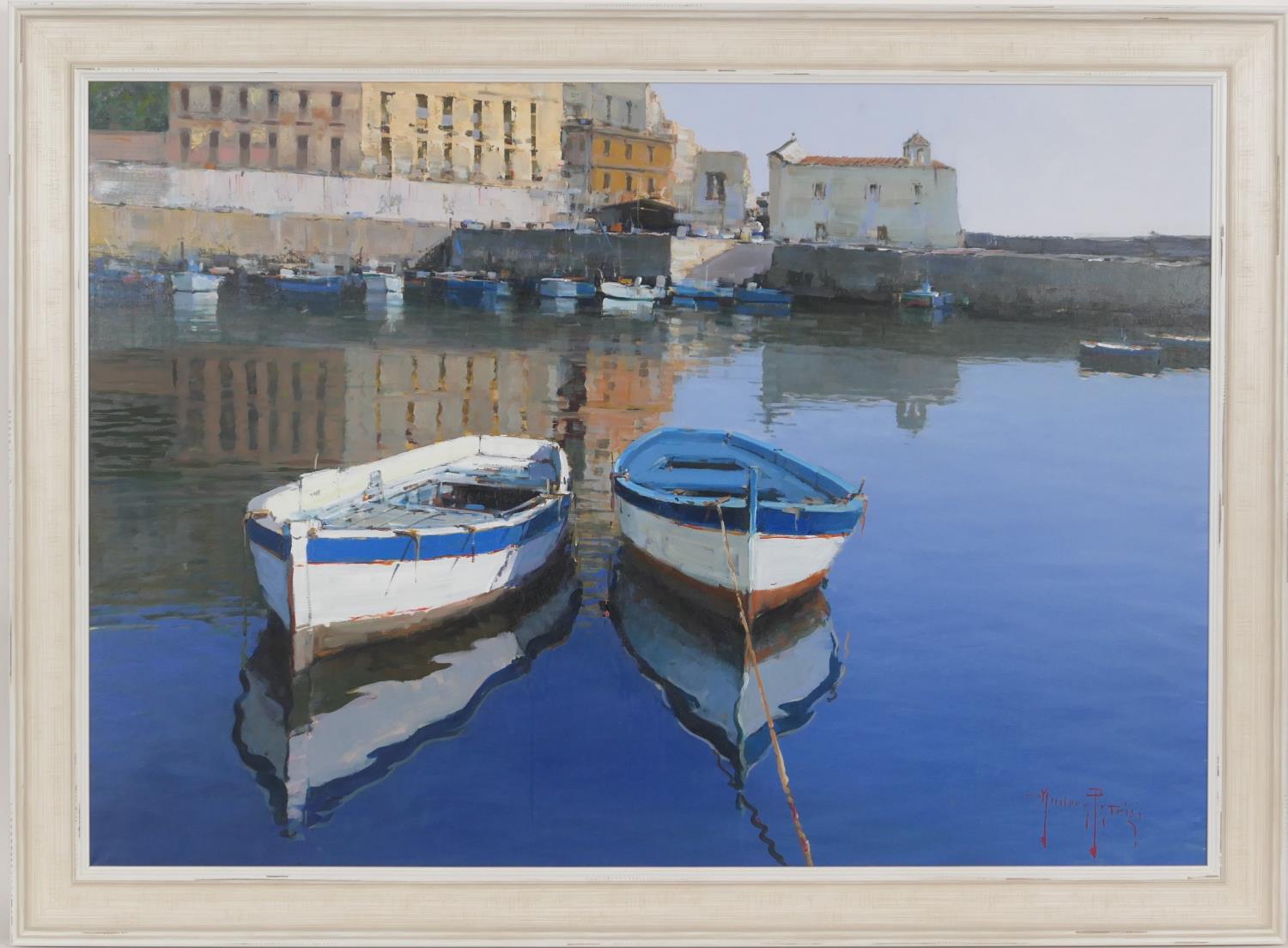 Andrea Patrisi (Italian b.1954), Pozzuoli, Naples, oil on canvas, signed, inscribed verso, 70cm x