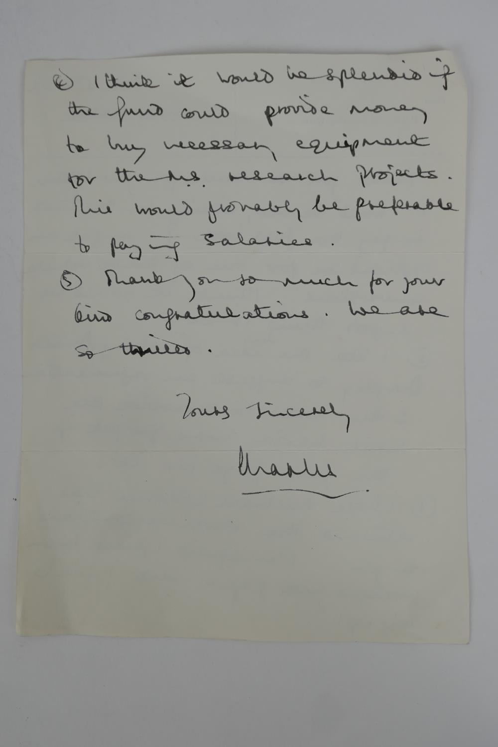 Charles III (b.1948 - ), hand written signed memorandum to Lady Marre, dated November 15th 1981, - Image 2 of 2