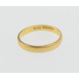 22ct gold polished wedding ring, size L, weight approx. 2.6g (NB: Condition is NOT noted in