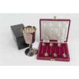 Elizabeth II Silver Jubilee commemorative limited edition silver goblet, numbered 617/850, with