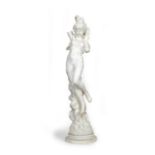 Ferdinando Andreini (Italian 1843-1922), Nyx, an allegory of night, carved carrara marble sculpture,