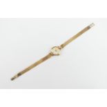 Nivada lady's Swiss 9ct gold bracelet wristwatch, circa late 1960s, 12mm dial with baton numerals,