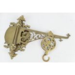 Victorian brass meat jack bracket, 24cm (NB: Condition is NOT noted in catalogue descriptions. We