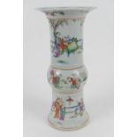 Chinese Republic yen yen vase, in 18th Century style, decorated throughout with figures within a