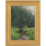 Adolph Campbell Meyer (1866-1919), Impressionist landscape, signed oil on board, 35cm x 24cm (NB: