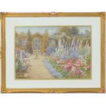 William Affleck (1869-1943), Summer garden, watercolour, signed, 30cm x 43cm (NB: Condition is NOT