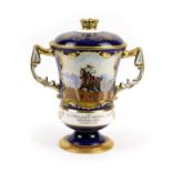 Aynsley 'The Sunderlands Imperial Cup, Sandown Park, 1992', hand decorated by J Shaw, inscribed with