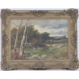 David Bates (1840-1921), Woodland scene near Capel Curig, oil on board, signed, inscribed verso