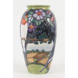 Moorcroft swallows vase, limited edition, numbered 242/500 (second quality), height 25.5cm (NB: