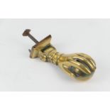 Victorian or Edwardian brass hand form door knocker, 16cm (NB: Condition is NOT noted in catalogue