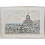 Stan Jones (20th Century), Cwm Reglwys, limited edition lino cut, numbered 9/15, signed in pencil,