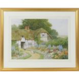 Arthur Claude Strachan (1865-c.1938), Summer, an English cottage garden, signed watercolour, 38cm