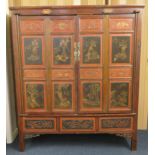 Chinese painted and lacquered cabinet