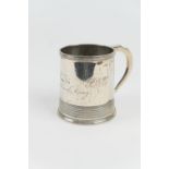 George III Irish silver christening tankard, Dublin 1822, stamped 'M West', tapered cylinder form