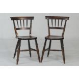 Pair of simulated rosewood bobbin and bar back side chairs, circa 1835, height 81cm (NB: Condition