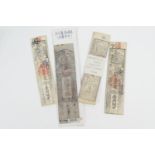 Japan: Kanrensha Satsu (Nanto) Jin one Monme, Edo period, 1864; also three further Japanese notes (
