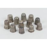 Small collection of silver and other thimbles, including Charles Horner, Chester 1913; royal