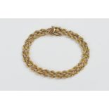 14ct gold double rope twist bracelet, length 19cm, weight approx. 22.6g (NB: Condition is NOT