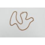 9ct gold belcher chain necklace, with ring bolt clasp, length 40cm, weight approx. 8.5g (NB: