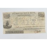 Great Britain: Plymouth Dock Bank, Devonshire £5 bank note, dated January 1820 (NB: Condition is NOT