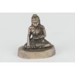 Tibetan Paktong miniature buddha, 5cm (NB: Condition is NOT noted in catalogue descriptions. We