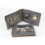 Interesting small photograph album including photographs of furnished Victorian interior (NB: